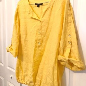 Lafayette 148 New York Linen Top Shirt Size 16 XL